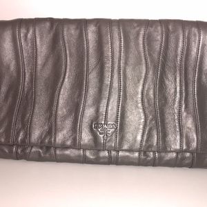 Prada vintage graphite clutch